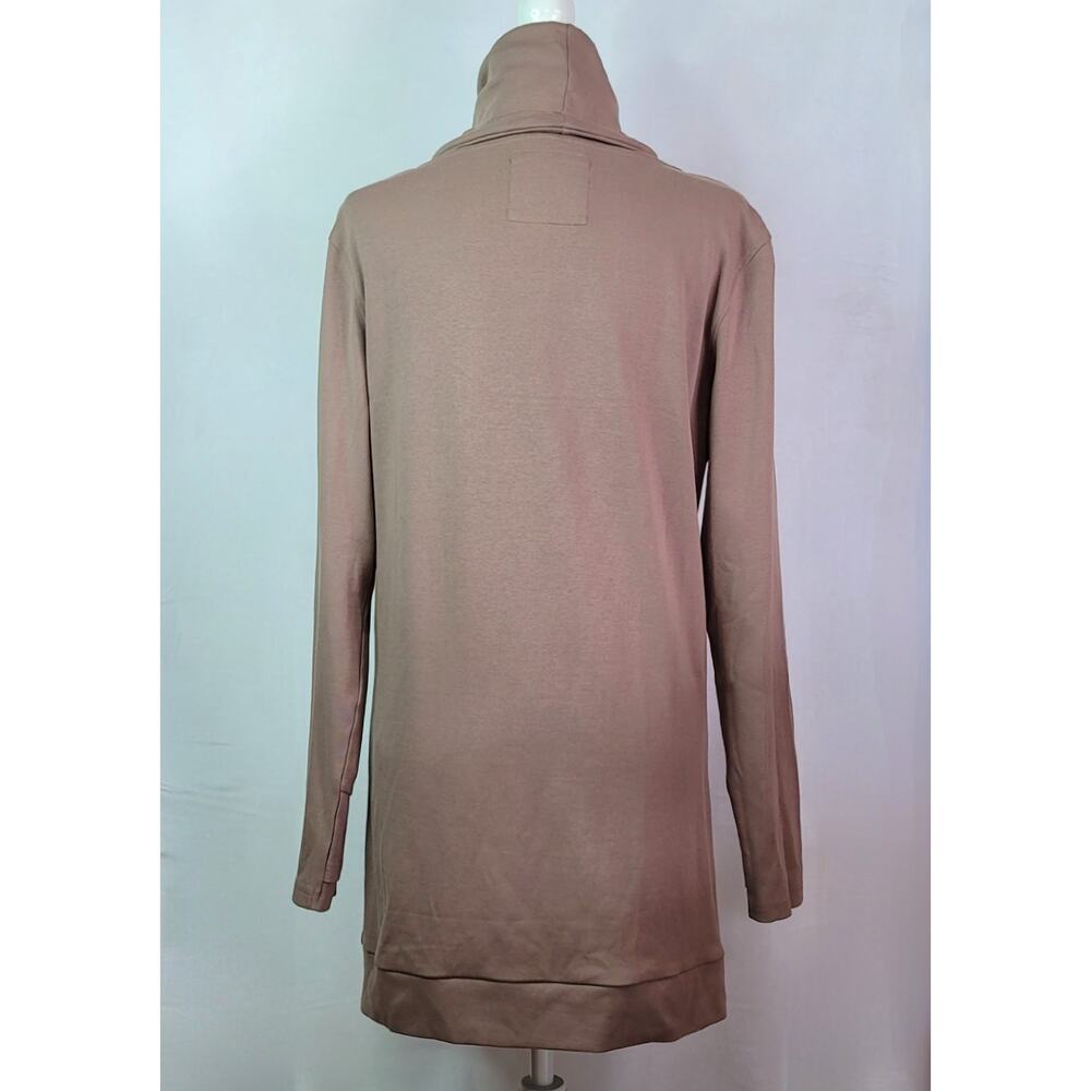 Lily & Lottie Tan Brown Funnel Neck Hoodie Long Sleeve Thumbholes Dress Womens M - Picture 4 of 14